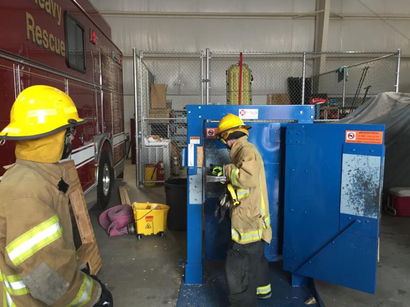 Firefighters practice forcible entry techniques to gain access to structures during emergencies.